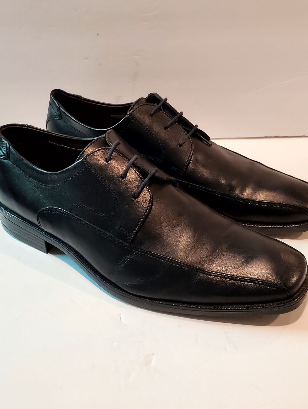 Steve Madden Black Leather Lace-Up Derby Shoes Size 11